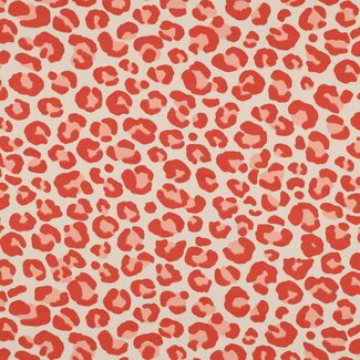 De Stoffenkamer Soft Sweater naturel orange leopard