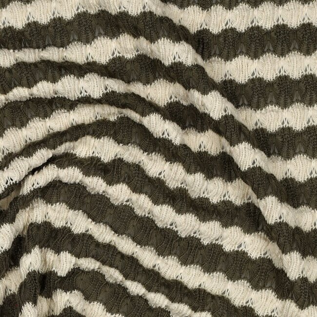 Summer Knit cotton mix - stripes dark green