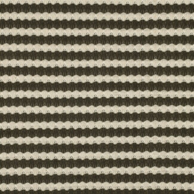 Summer Knit cotton mix - stripes dark green