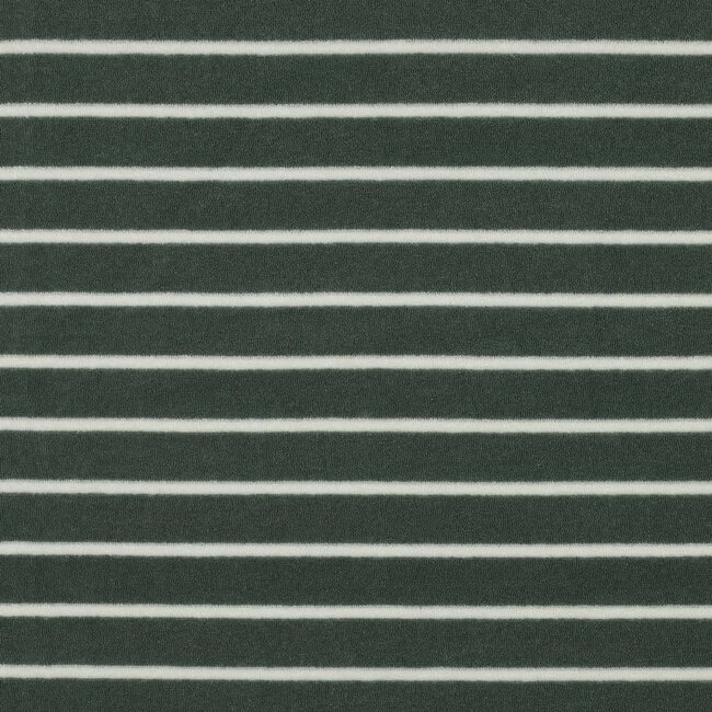 De Stoffenkamer Rekbare badstof - spons stripes - sage