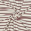 De Stoffenkamer Rekbare badstof - spons stripes - ecru / mauve