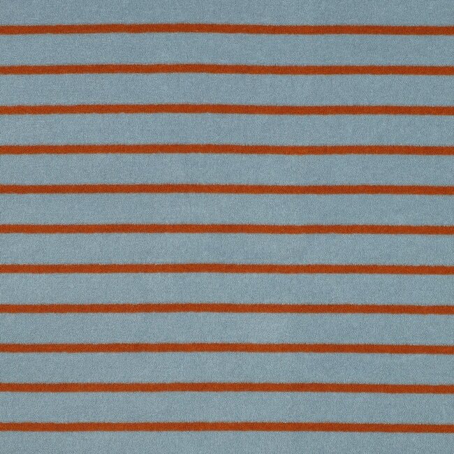 De Stoffenkamer Rekbare badstof - spons stripes - blue / brown