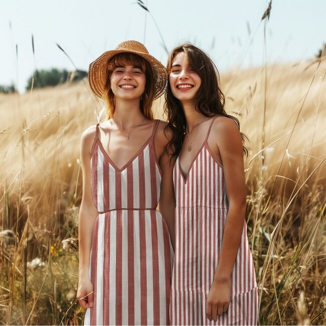 Viscose blouse - small stripes orange