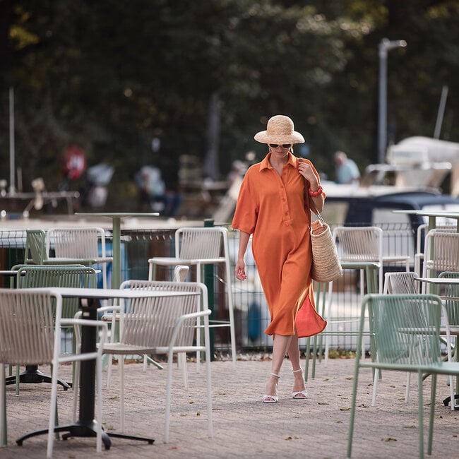 See You At Six Rekbare badstof - spons uni - esdoorn oranje