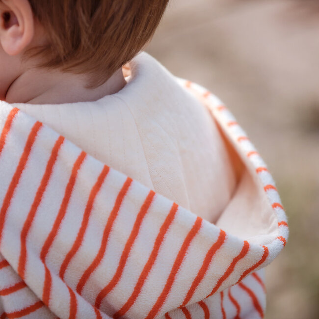 See You At Six Rekbare badstof - spons horizontals fluisterbeige / oranje