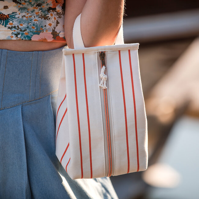 See You At Six SYAS Canvas Gabardine Twill horizontals fluisterbeige / oranje