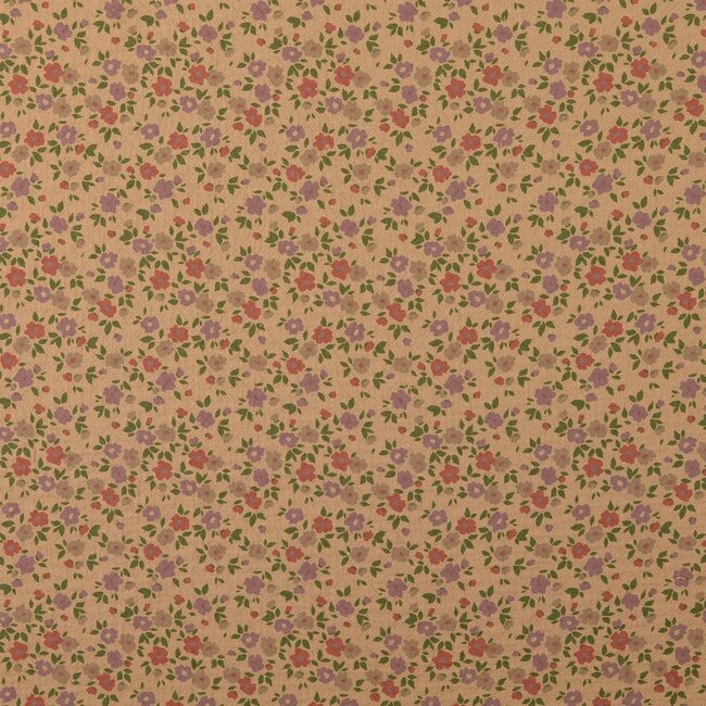 De Stoffenkamer Stitched Vintage Structure Cotton floral - sand mini