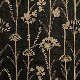 De Stoffenkamer Broderie voile blouse - botanical black