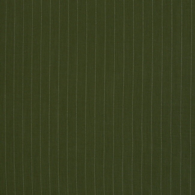De Stoffenkamer Linen mix pin stripes - olive