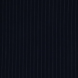 De Stoffenkamer Linen mix pin stripes - navy