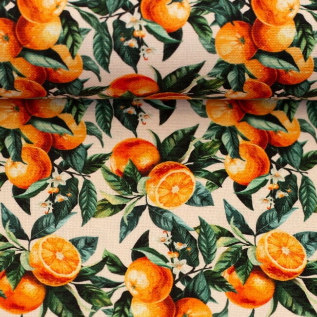 De Stoffenkamer Stevige katoen Canvas - summer oranges