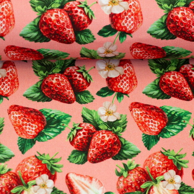 De Stoffenkamer Stevige katoen Canvas - summer strawberries