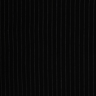 De Stoffenkamer Linen mix pin stripes - black
