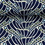 Viscose blouse summer - abstract fields navy