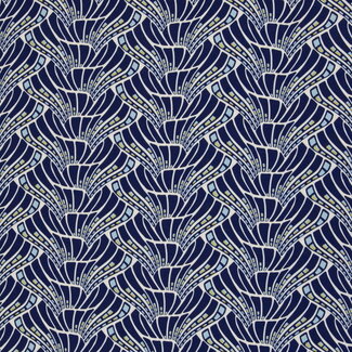 Viscose blouse summer - abstract fields navy