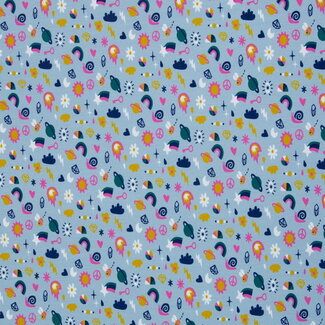 Tricot oeko-tex - tiny treasures sky