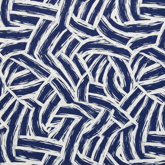 Tricot oeko-tex - dark blue strokes