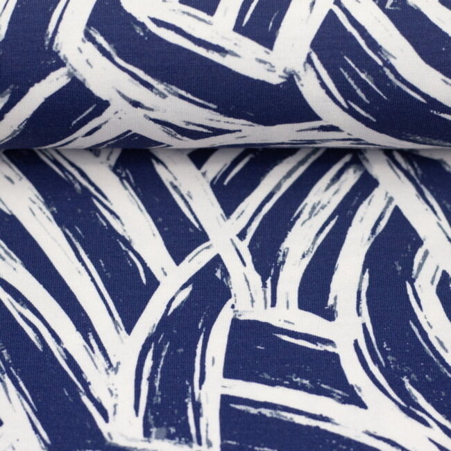 Tricot oeko-tex - dark blue strokes
