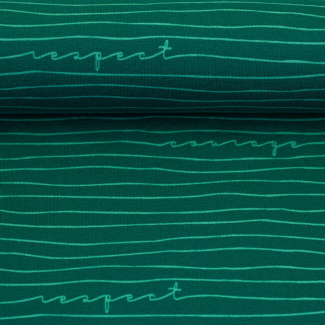 Tricot oeko-tex - respect, love, courage seagreen