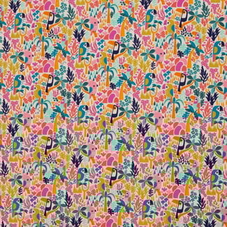 Tricot oeko-tex - summer multi parrots