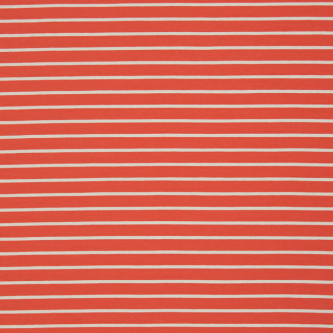 Tricot oeko-tex - summer stripes coral