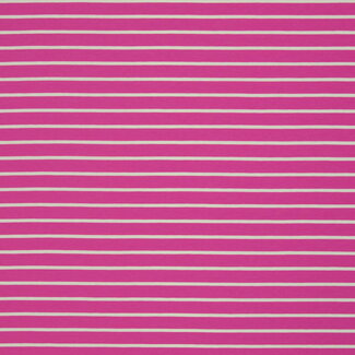 Tricot oeko-tex - summer stripes fuchsia