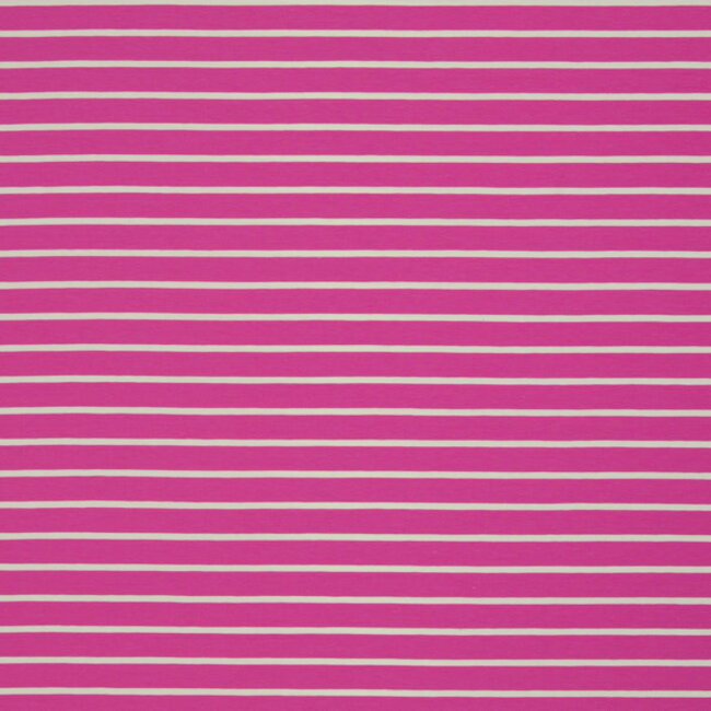 Tricot oeko-tex - summer stripes fuchsia