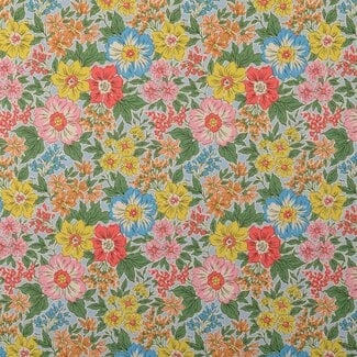Cotton canvas Twill - liberty look flowers sun