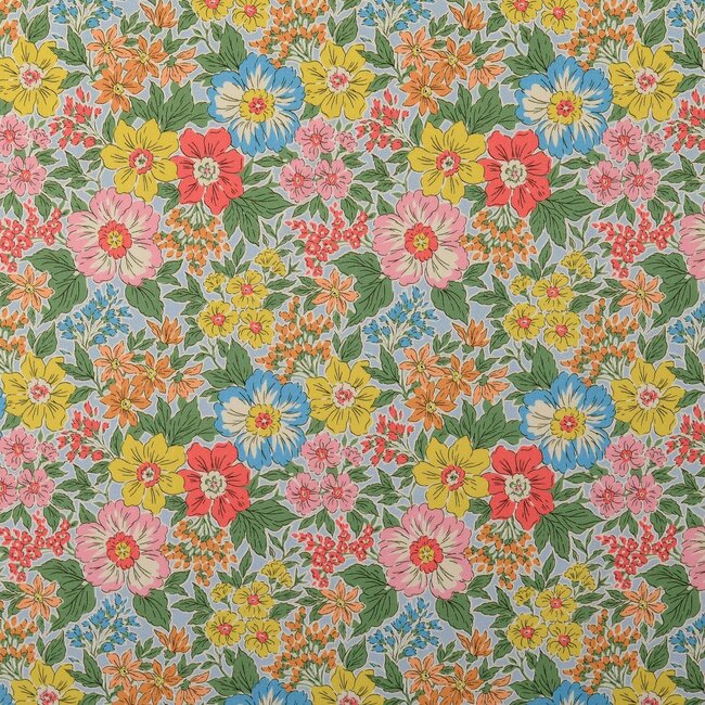 Cotton canvas Twill - liberty look flowers sun