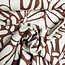 De Stoffenkamer Linen Mix naturel graphic shapes chocolate