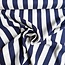 De Stoffenkamer Linen mix wide stripes - ecru / navy