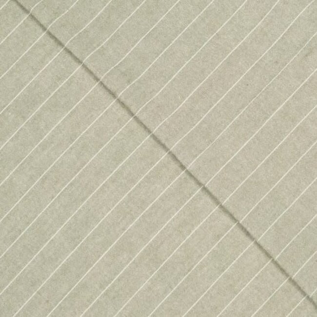 De Stoffenkamer SLUB finish - Linen mix pin stripes - soft olive