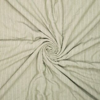 De Stoffenkamer SLUB finish - Linen mix pin stripes - soft olive