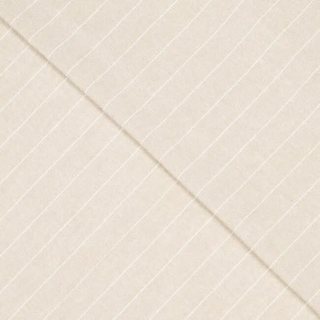 De Stoffenkamer SLUB finish - Linen mix pin stripes - light sand