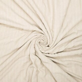 De Stoffenkamer SLUB finish - Linen mix pin stripes - light sand