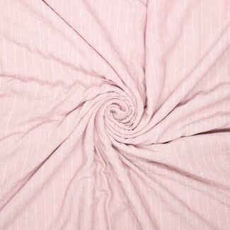 De Stoffenkamer SLUB finish - Linen mix pin stripes - light pink