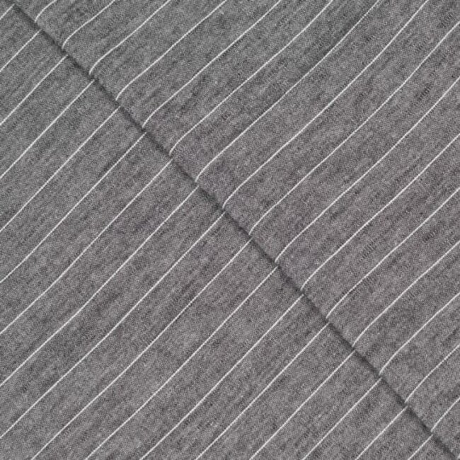 De Stoffenkamer SLUB finish - Linen mix pin stripes - melange black