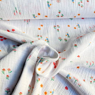 De Stoffenkamer Double Gauze cotton Tetra - the summer garden