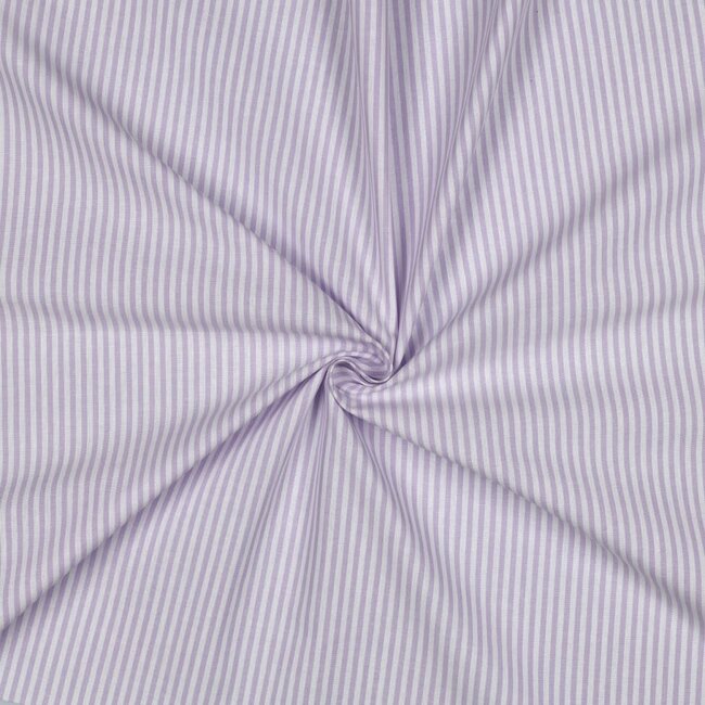 De Stoffenkamer Cotton Poplin  fine stripes lila