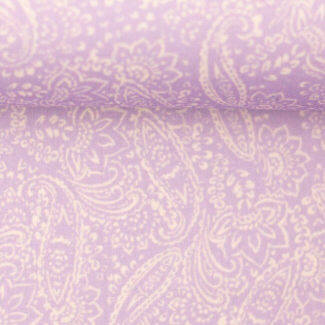De Stoffenkamer Cotton Poplin paisley lila