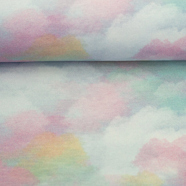 French Terry - pastel fristi clouds