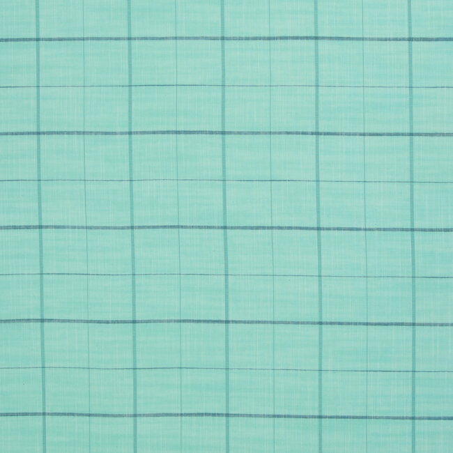 Voile katoen - checks minty blue