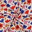 De Stoffenkamer Cotton Poplin flowers natural blue