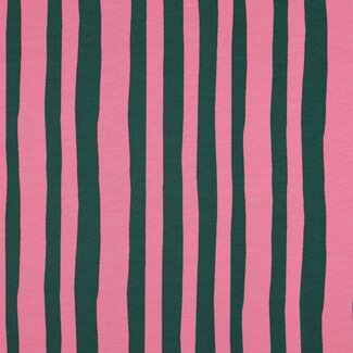 French Terry - stripes green / pink