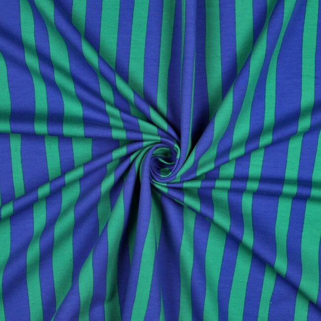 French Terry - stripes blue / green