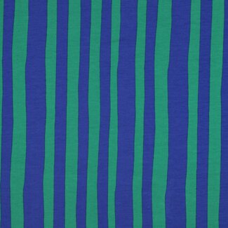 French Terry - stripes blue / green