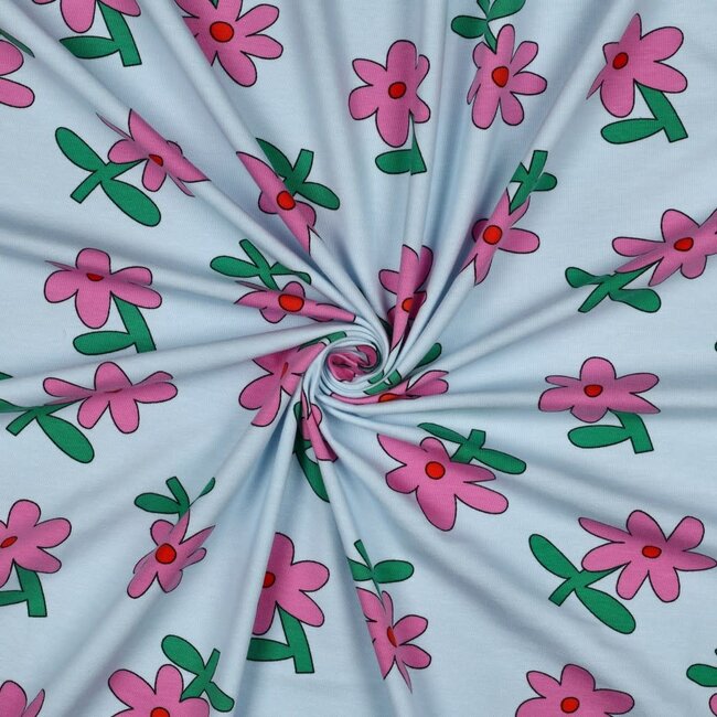 Tricot BIO - flowers sky