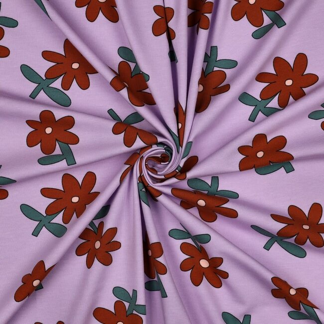 Tricot BIO - flowers lavendel