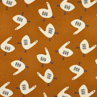 Ribbed tricot - geese oker