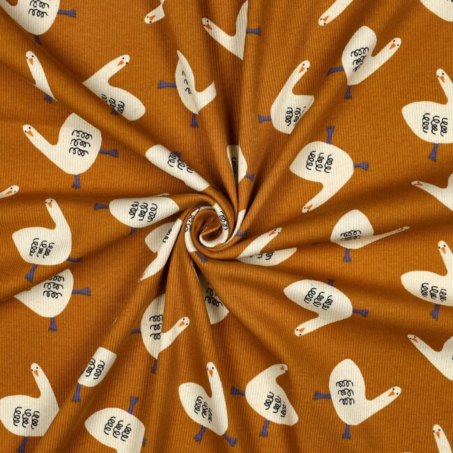 Ribbed tricot - geese oker